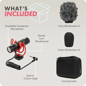Movo DoubleMic V2 - Dual Capsule Microphone for Vlogging