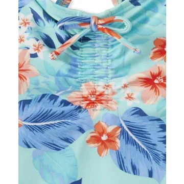 Girls' Tropical Mellow Aqua One Piece Swimsuit