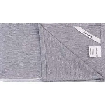 LANE LINEN Kitchen Towels Set - 100% Pure Cotton Dish Towels for Kitchen, Super Absorbent Kitchen Hand Towel, Grey Tea Towels, Soft & Durable Dish Cloths, Pack of 12 – 15”x25”, Grey Chambray