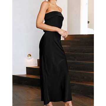 Elegant Realtix Satin Silk Maxi Dress for Women