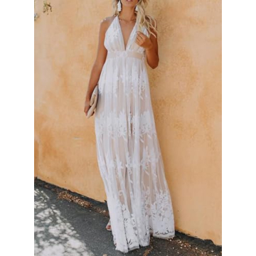 Dokotoo Sexy V Neck Backless Dress for Weddings and Parties