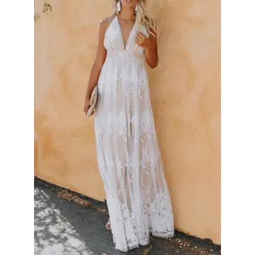 Dokotoo Sexy V Neck Backless Dress for Weddings and Parties