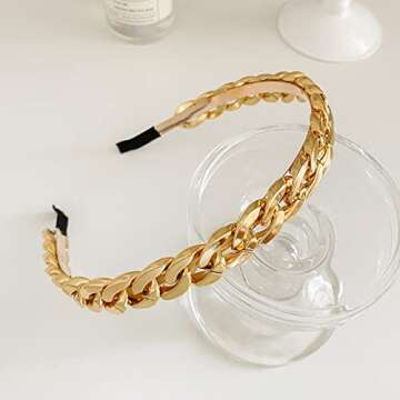Multicolor Vintage Resin Twisted Link Chain Hairband - Unique Chic Accessory