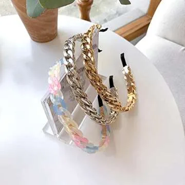 Trendy Multicolor Resin Chain Hairband for Women Girls