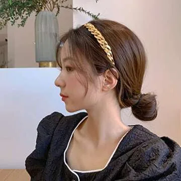 Trendy Multicolor Resin Chain Hairband for Women Girls