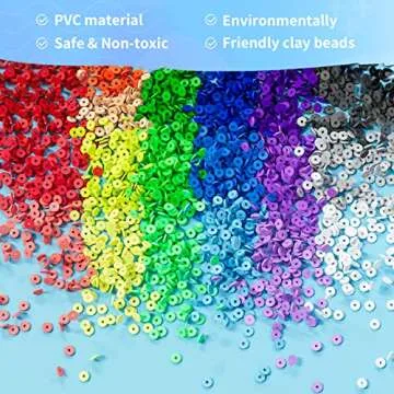 ARTDOT 10982 PCS Clay Beads for Friendship Bracelets Making Kit, 48 Rainbow Colors Jewelry Making Supplies Heishi Beads with Elastic String and Organizer Gifts