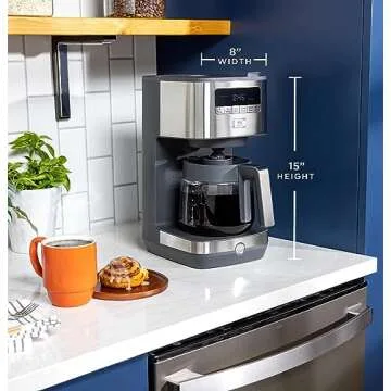 GE Drip Coffee Maker | 12-Cup Capacity & Timer