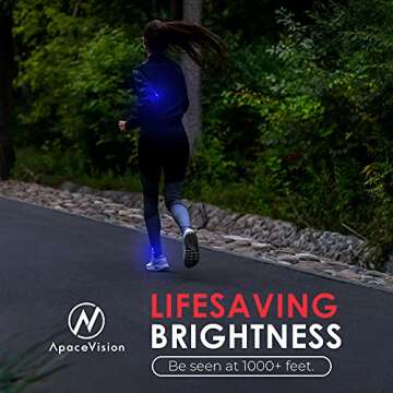 LED Safety Light (2 Pack) - Clip On Strobe/Running Lights for Runners, Dog, Bike, Walking, Boat, Kayak, Stroller and More - High Visibility Accessories for Your Reflective Gear, Bicycle