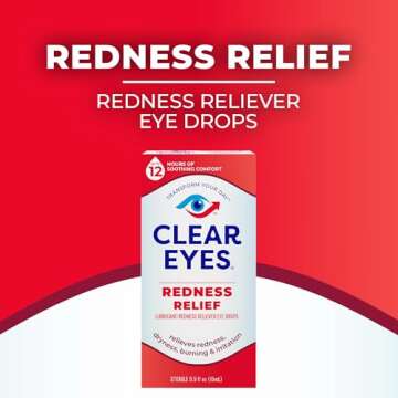 Clear Eyes Redness Relief Lubricant Redness Relief Eye Drops, 0.5 oz