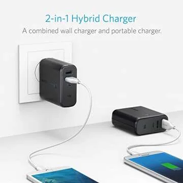 Anker PowerCore Fusion 5000, Portable Charger 5000mAh 2-in-1 with Dual USB Wall Charger, Foldable AC...