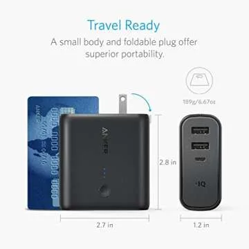 Anker PowerCore Fusion 5000, Portable Charger 5000mAh 2-in-1 with Dual USB Wall Charger, Foldable AC Plug and PowerIQ Travel Charger, Battery Pack for iPhone, iPad, Android, Samsung Galaxy, and More