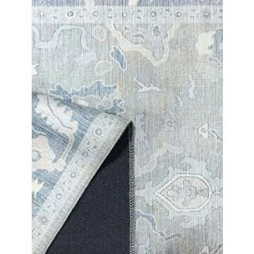 Modern Oushak Rug, Oversize Vintage Turkish Grey Oriental Antique Inspired Washable Oversized Area Rugs, Extra Large Luxury Living Room Bedroom 9'8 x 13'