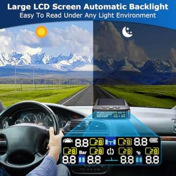 RV TPMS with Solar Charge & LCD Display Features