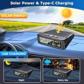RV TPMS with Solar Charge & LCD Display Features