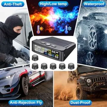 RV TPMS with Solar Charge & LCD Display Features