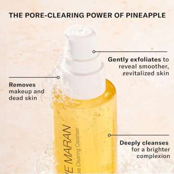 Josie Maran Pineapple Enzyme Foaming Cleanser - Gentle Face Wash & Pore Cleaner - Dissolves Impurities & Dead Skin - Use for a Smooth, Radiant Complexion (5 Fl Oz)