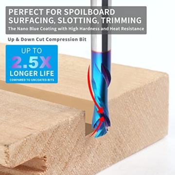 EANOSIC 1/2" Spiral Router Bit with Nano Blue Coating