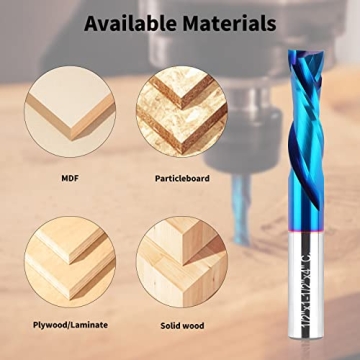 EANOSIC 1/2" Spiral Router Bit with Nano Blue Coating