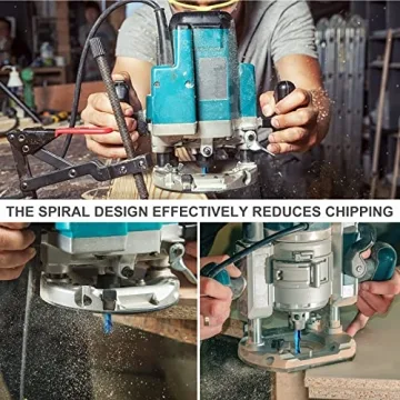 EANOSIC 1/2" Spiral Router Bit with Nano Blue Coating