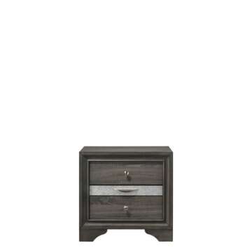 Acme Naima Nightstand in Gray - Chic 3-Drawer Design