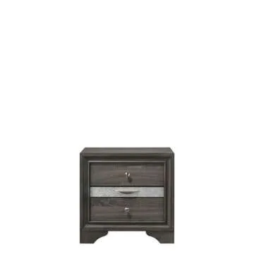 Acme Naima Nightstand in Gray - Chic 3-Drawer Design
