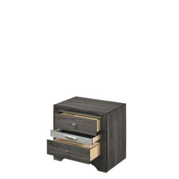 Acme Naima Nightstand in Gray - Chic 3-Drawer Design