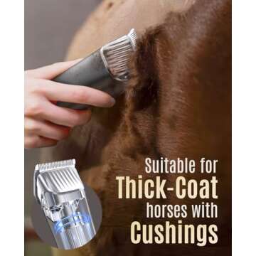 oneisall Horse Clippers,Low Noise Horse Trimmer Shaver Kit for Matted Long Hair,2 Speed Cordless Grooming Clippers for Horse