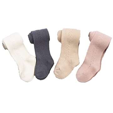 Ashmyova Baby Girl Tights Knit Bowknot Mesh Lace Stockings Toddler Pantyhose Infant Leggings (4-Pair...