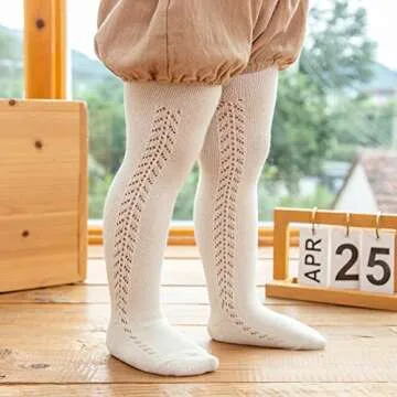 Ashmyova Baby Girl Tights Knit Bowknot Mesh Lace Stockings Toddler Pantyhose Infant Leggings (4-Pair Mesh, 2-4 Years)