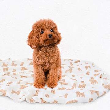 LifeTree Baby Swaddle Blankets Dog, 70% Viscose Bamboo and 30% Cotton Muslin Swaddle Blankets Boys Girls Swaddling Wrap Receiving Blanket Neutral for Newborn, Large 47" x 47", Poodle Puppy