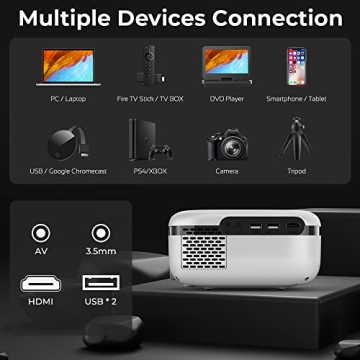 MOOKA WiFi Mini Projector for Outdoor Movie Magic