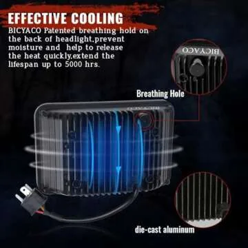 BICYACO 4 PCS DOT 4x6 Inch LED Headlights Rectangular Replacement H4651 H4652 H4656 H4666 H6545 Compatible with Peterbilt Kenworth Freightliner Ford Probe Oldsmobile Cutlass