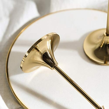 Elegant Brass Gold Taper Candle Holders Set for Home Decor