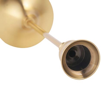 Elegant Brass Gold Taper Candle Holders Set for Home Decor