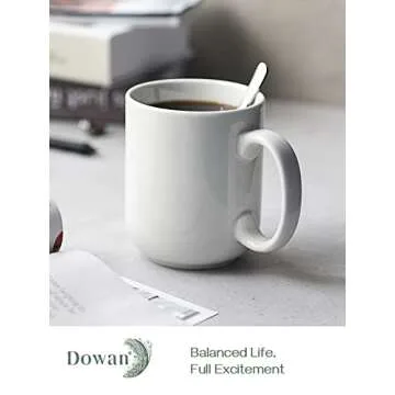 DOWAN 20 Oz Coffee Mugs Set of 6, Large White Coffee Mugs With Handles, Ceramic Coffee Cups for Coffee, Tea, Hot Cocoa, Large Mugs for Women Men, Party, DIY Gifts, Wedding Gifts