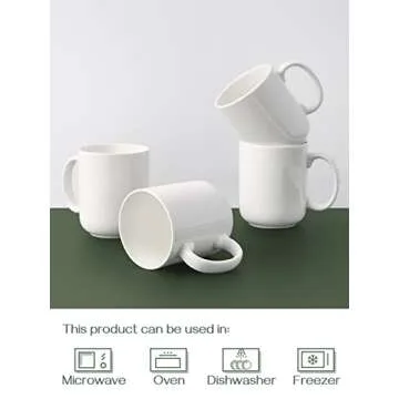 DOWAN 20 Oz Coffee Mugs Set of 6, Large White Coffee Mugs With Handles, Ceramic Coffee Cups for Coffee, Tea, Hot Cocoa, Large Mugs for Women Men, Party, DIY Gifts, Wedding Gifts