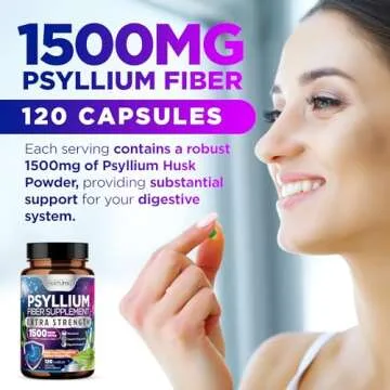 Psyllium Husk Capsules - 1500mg Digestive Support