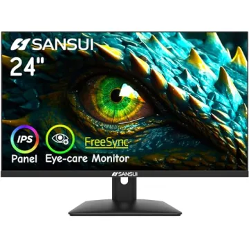 SANSUI Computer Monitor 24 inch IPS Eye Care 1080P Display HDMI,VGA Ports with 178° Viewing Angle/F...