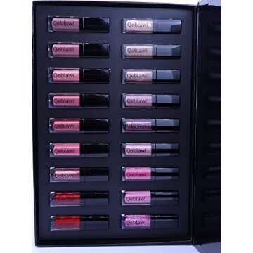 Qeblawi LIPGLOSS MINI LIBRARY| Lip Glaze, Butter Gloss, Slip-On Gloss, No tacky feel, High Shine Gloss| Gives you Long-Lasting High Shine colors -18 colors EU