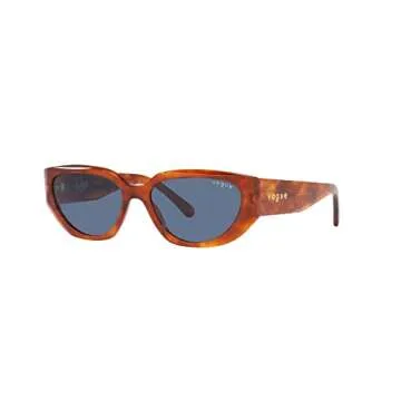 Vogue Eyewear Woman Sunglasses Yellow Havana Frame, Dark Blue Lenses, 52MM