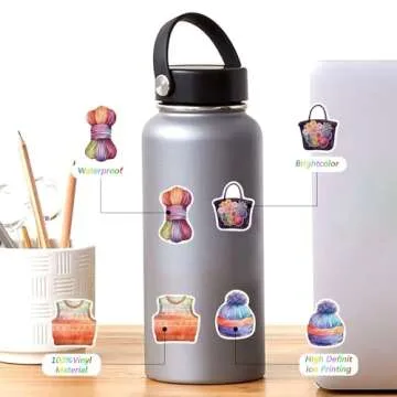 100pcs Vintage Waterproof Sewing Machine Stickers - Aesthetic Fun