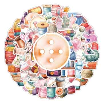 100pcs Vintage Waterproof Sewing Machine Stickers - Aesthetic Fun