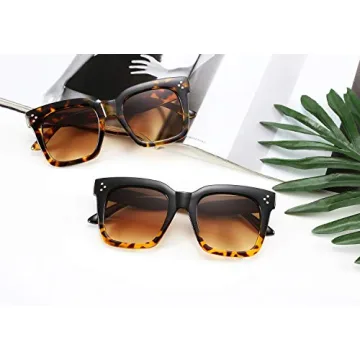 FEISEDY Vintage Oversized Square Sunglasses for Women