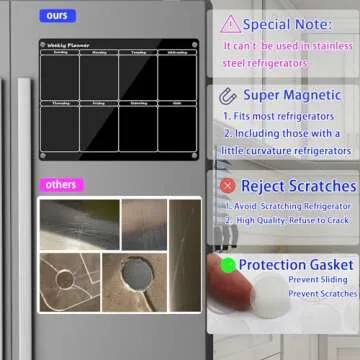 JonXon Magnetic Dry Erase Board for Kitchen Organization