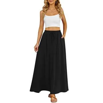 Yincro Flowy Maxi Skirt with Pockets - Summer Essential