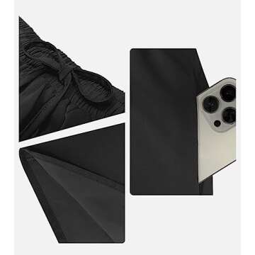 Yincro Women's Flowy Maxi Skirt Summer Pleated High Waisted Casual Long Skirts with Pockets (Black, M)