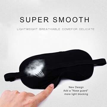 Natural Silk Sleep Mask For Side Sleeper Men & Women & Kids, Breathable Sleep Eye Mask For Light Blo...