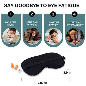 Natural Silk Sleep Mask For Side Sleeper Men & Women & Kids, Breathable Sleep Eye Mask For Light Blocking, Contoured Cup Sleeping Mask, Flight Nap Travel With Adjustable Elastic Strap-Free Ear Plugs