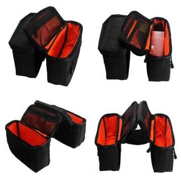 FVMOTO Universal Motorcycle Saddlebags Saddle Bags Luggage Bags Travel Knight Rider Storage Bag Fit For Harley Softail Dyna Super Glide Sportster FXR, 14.5L(3.8 Gallon)