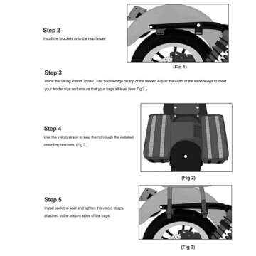 FVMOTO Universal Motorcycle Saddlebags Saddle Bags Luggage Bags Travel Knight Rider Storage Bag Fit For Harley Softail Dyna Super Glide Sportster FXR, 14.5L(3.8 Gallon)
